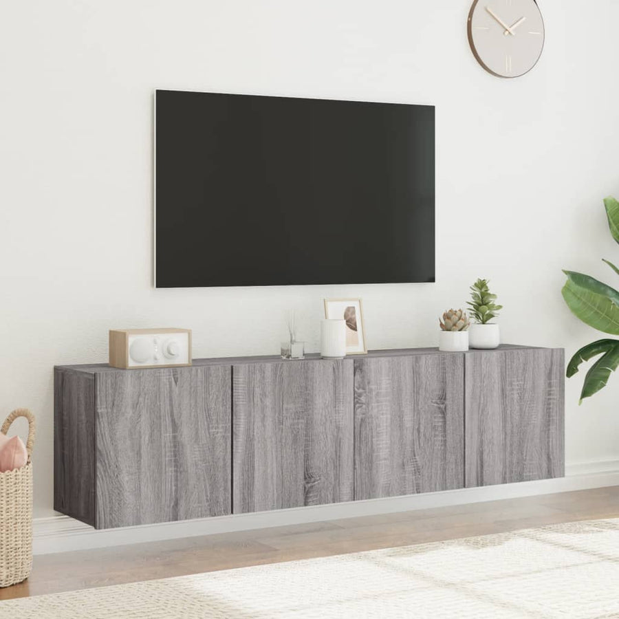 Tv-Meubels Wandgemonteerd Eiken 2 80 x 30 x 41 cm Grijs sonoma
