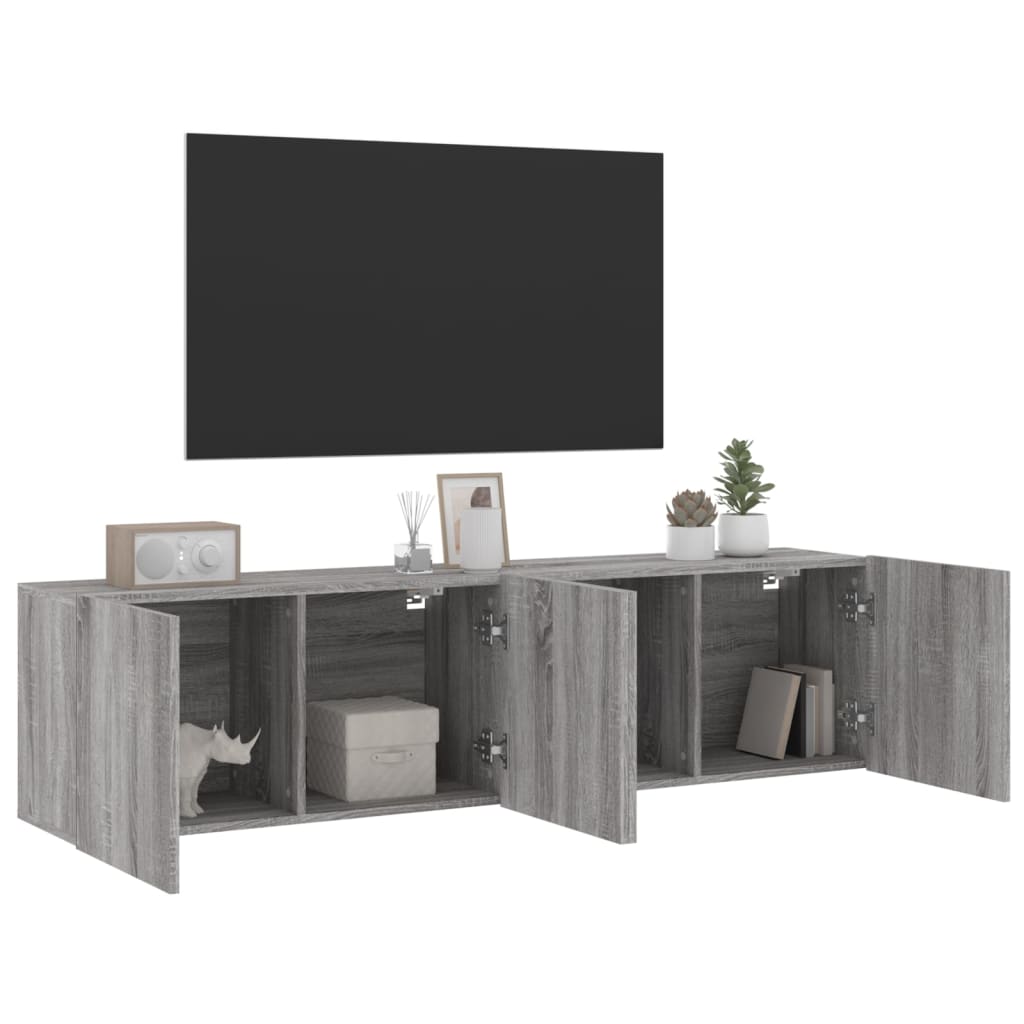 Tv-Meubels Wandgemonteerd Eiken 2 80 x 30 x 41 cm Grijs sonoma