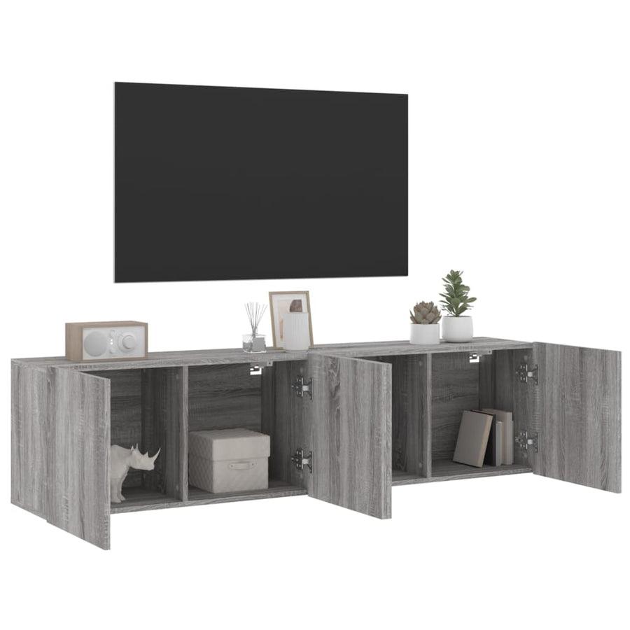 Tv-Meubels Wandgemonteerd Eiken 2 80 x 30 x 41 cm Grijs sonoma