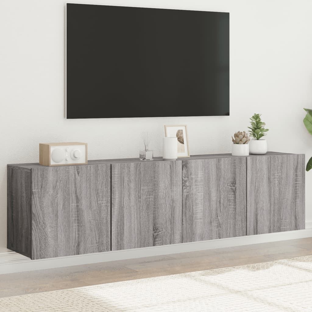 Tv-Meubels Wandgemonteerd Eiken 2 80 x 30 x 41 cm Grijs sonoma