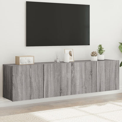 Tv-Meubels Wandgemonteerd Eiken 2 80 x 30 x 41 cm Grijs sonoma