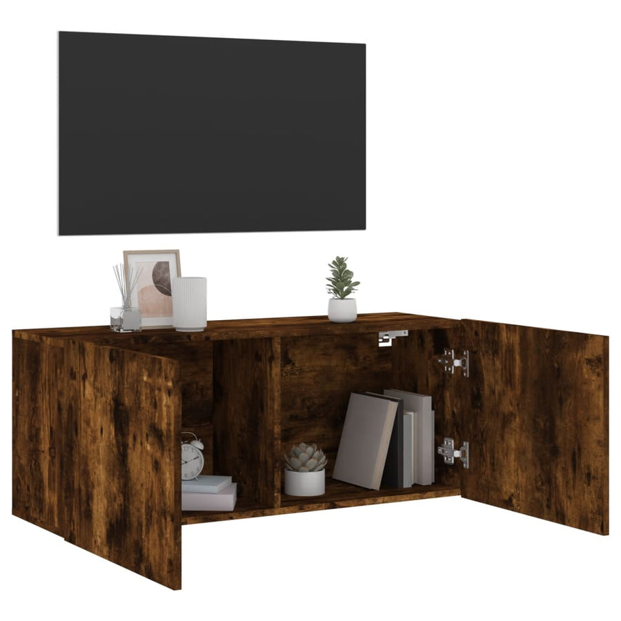 Tv-Meubel Wandgemonteerd Kleurig 1 100 x 30 x 41 cm Gerookt eiken