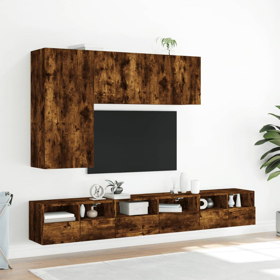 Tv-Meubel Wandgemonteerd Kleurig 1 100 x 30 x 41 cm Gerookt eiken