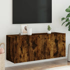 Wall-mounted TV cabinet 100x30x41 cm smoked oak effect
