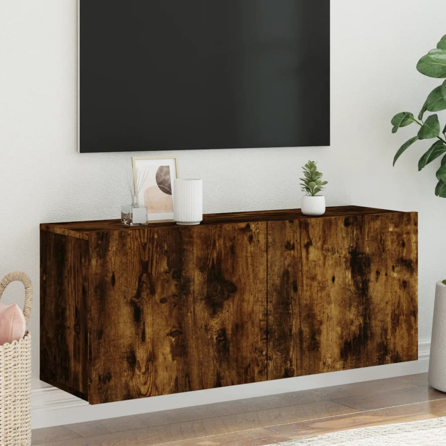 Tv-Meubel Wandgemonteerd Kleurig 1 100 x 30 x 41 cm Gerookt eiken