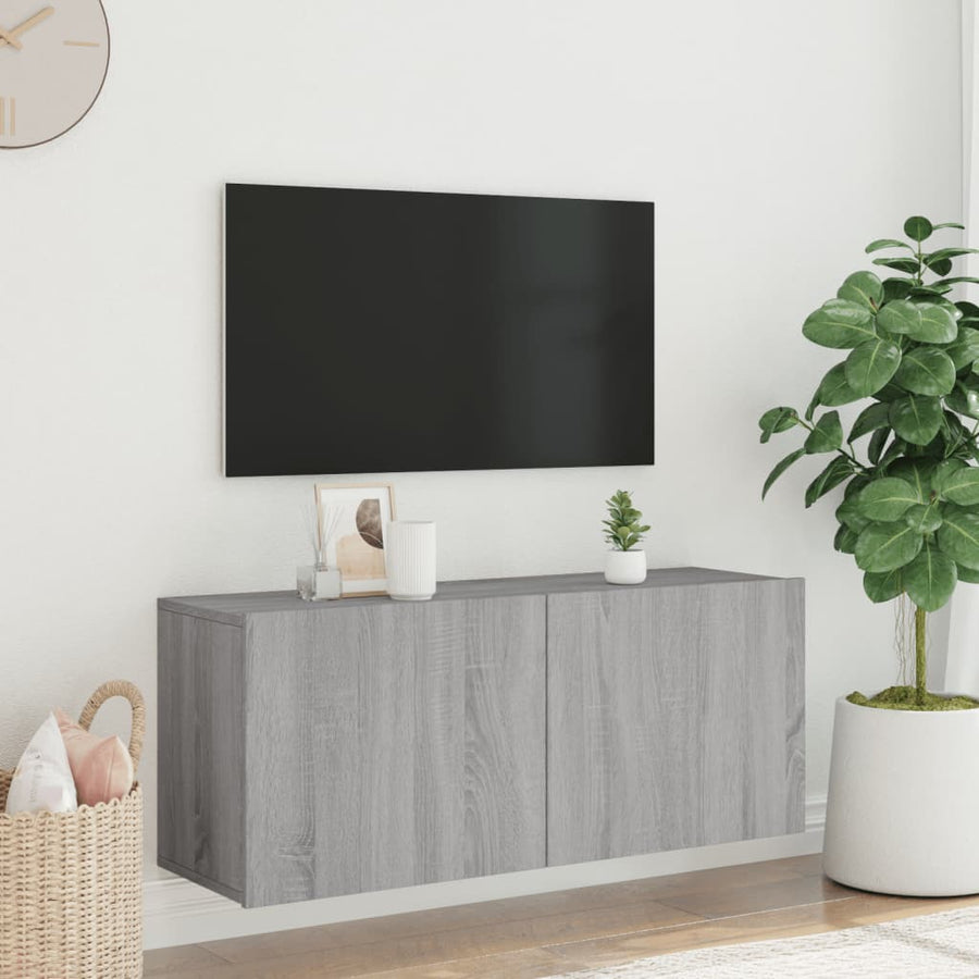 Tv-Meubel Wandgemonteerd 100X30X41 Cm Eikenkleurig 1