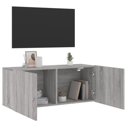 Tv-Meubel Wandgemonteerd 100X30X41 Cm Eikenkleurig 1