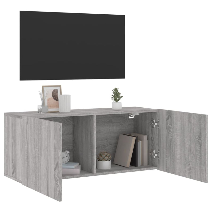Tv-Meubel Wandgemonteerd 100X30X41 Cm Eikenkleurig 1
