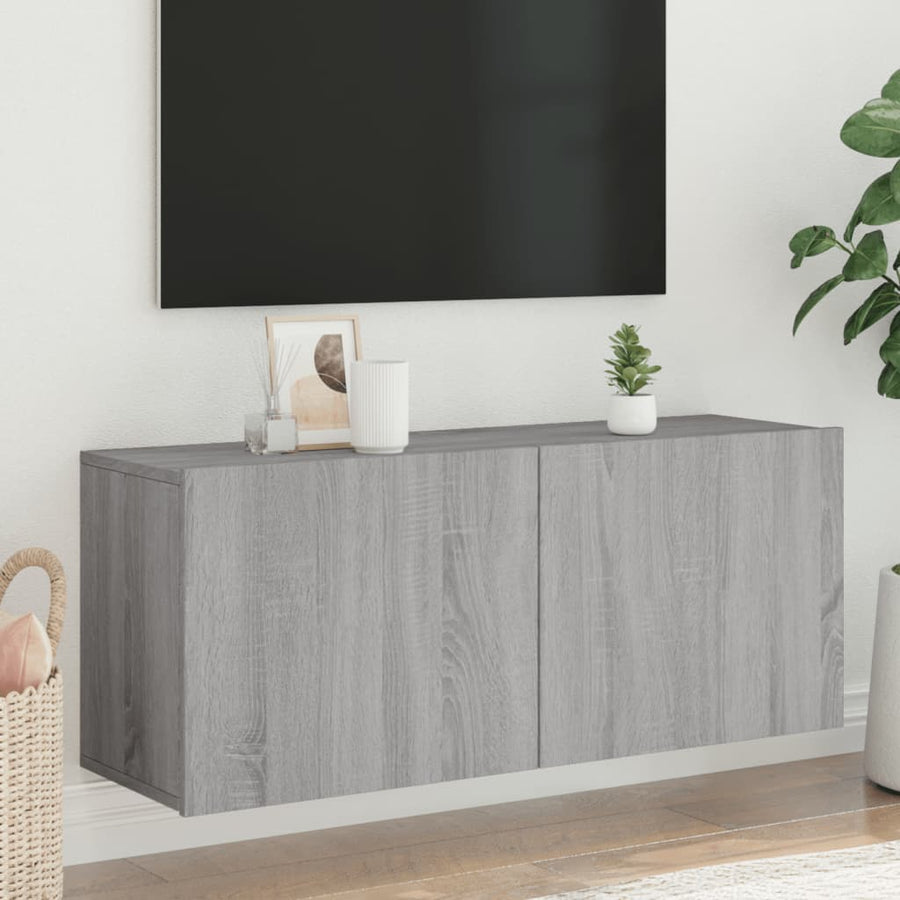 Tv-Meubel Wandgemonteerd 100X30X41 Cm Eikenkleurig 1