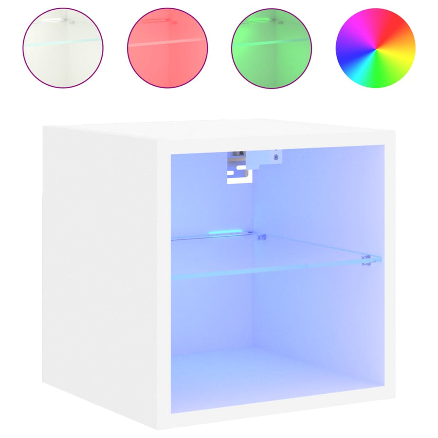 Tv-Meubel Met Led-Verlichting 30X28,5X30 Cm Wit