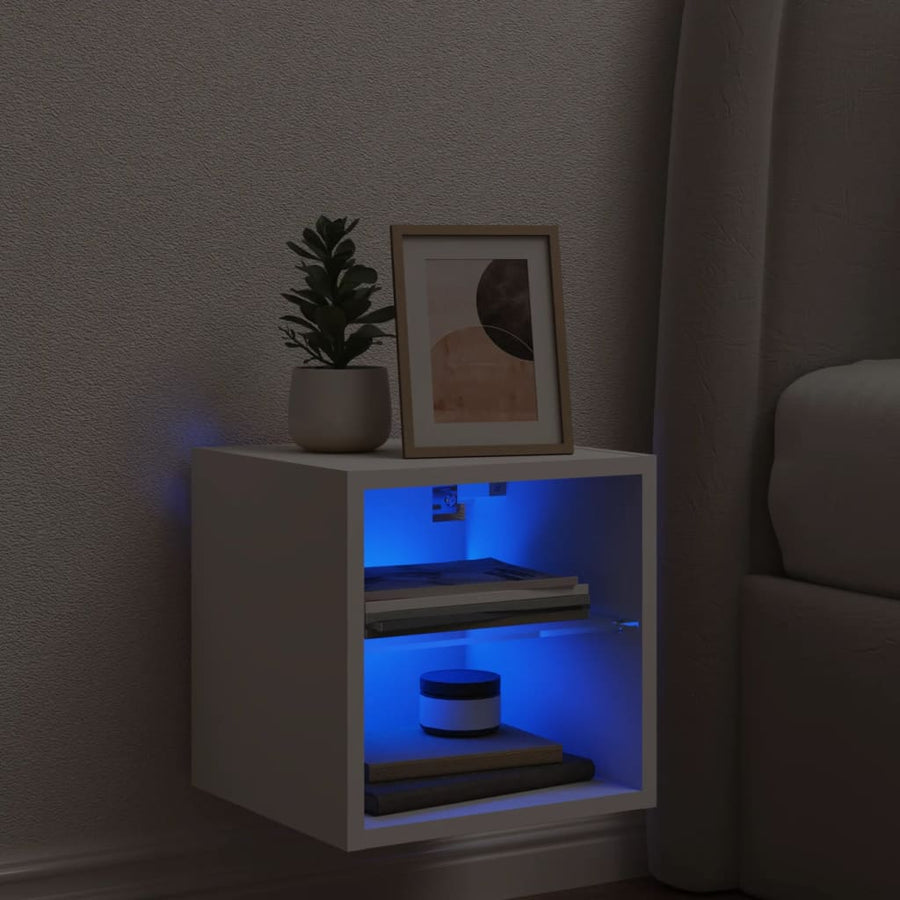 Tv-Meubel Met Led-Verlichting 30X28,5X30 Cm Wit