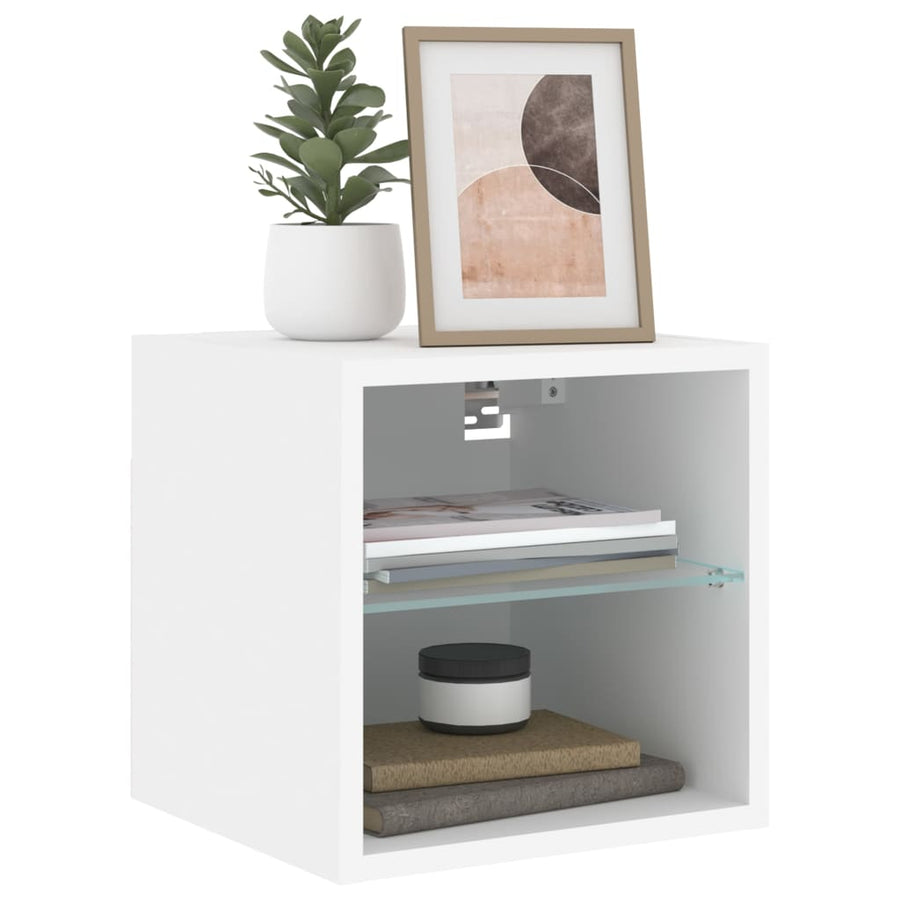 Tv-Meubel Met Led-Verlichting 30X28,5X30 Cm Wit