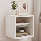 TV cabinet with LED lighting 30x28.5x30 cm white