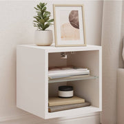 TV cabinet with LED lighting 30x28.5x30 cm white