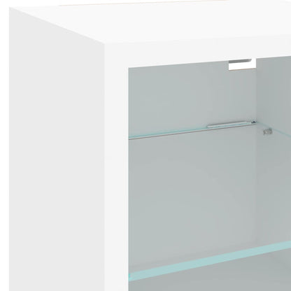 Tv-wandmeubels met LED-verlichting 2 st 30x28,5x30 cm wit