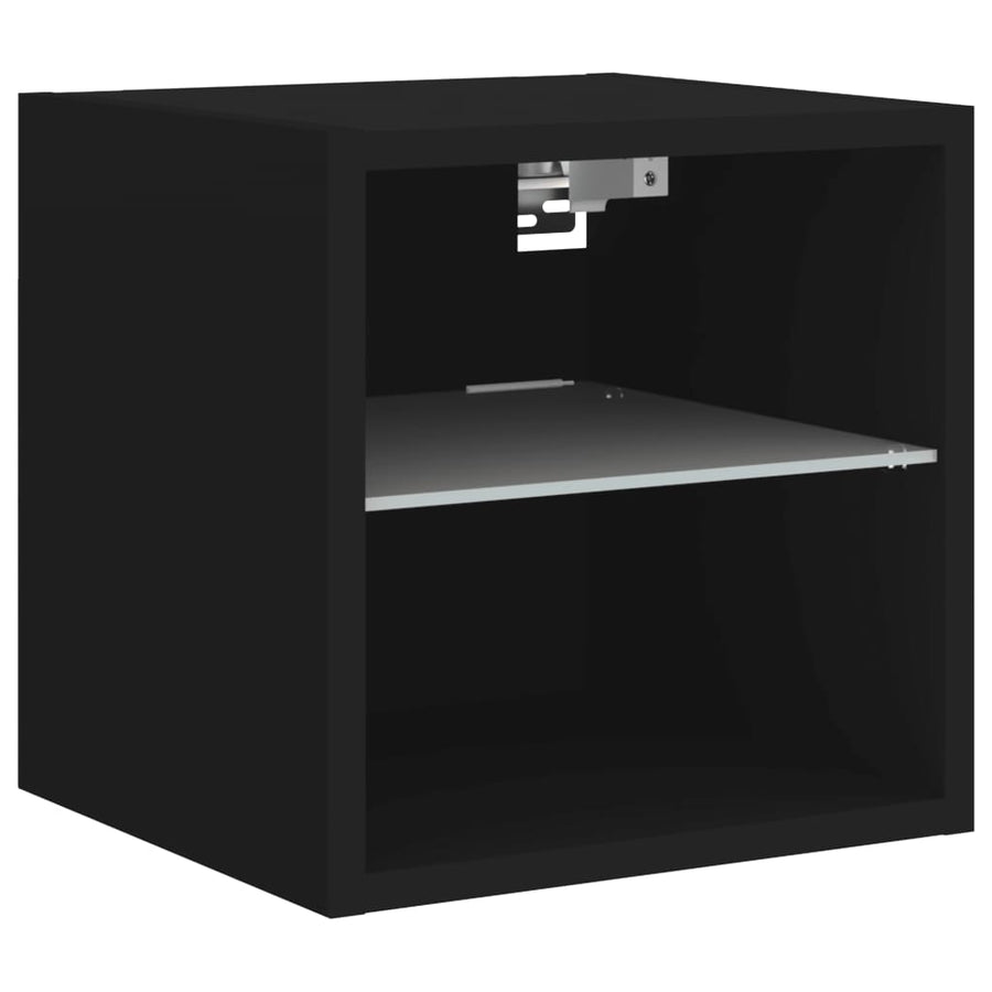 Tv-Wandmeubel Met Led-Verlichting 30X28,5X30 Cm Zwart
