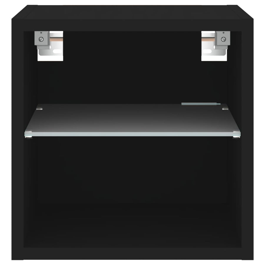Tv-Wandmeubel Met Led-Verlichting 30X28,5X30 Cm Zwart