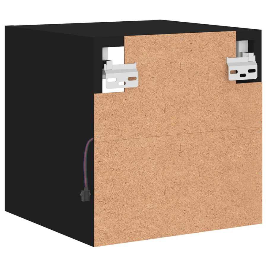 Tv-Wandmeubel Met Led-Verlichting 30X28,5X30 Cm Zwart