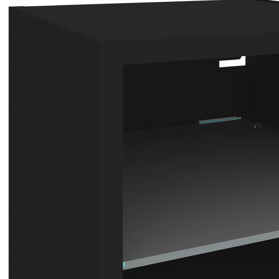 Tv-Wandmeubel Met Led-Verlichting 30X28,5X30 Cm Zwart