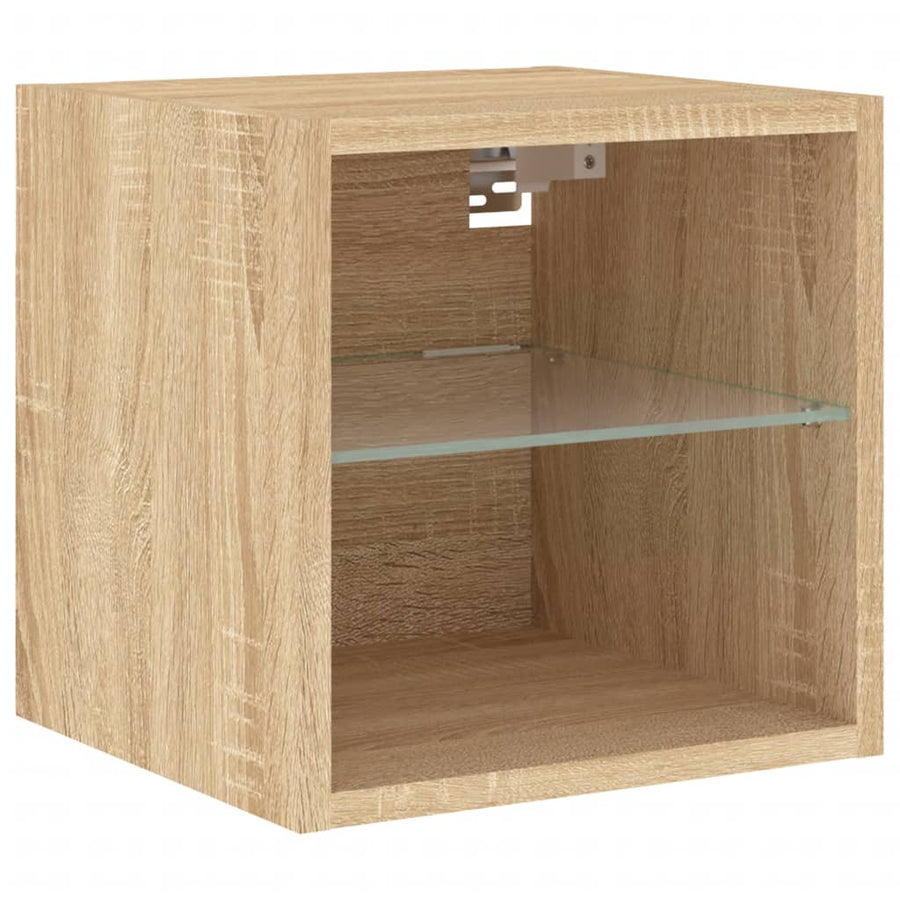 Tv-Wandmeubel Met Led-Verlichting 30X28,5X30 Cm Sonoma Eiken