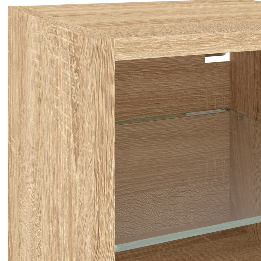 Tv-Wandmeubel Met Led-Verlichting 30X28,5X30 Cm Sonoma Eiken