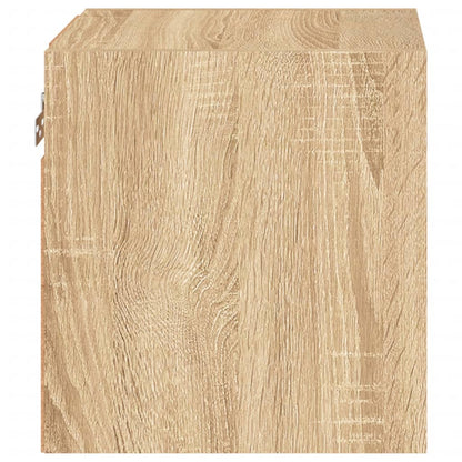 Tv-Wandmeubels Met Led 2 St 30X28,5X30 Cm Sonoma Eikenkleurig