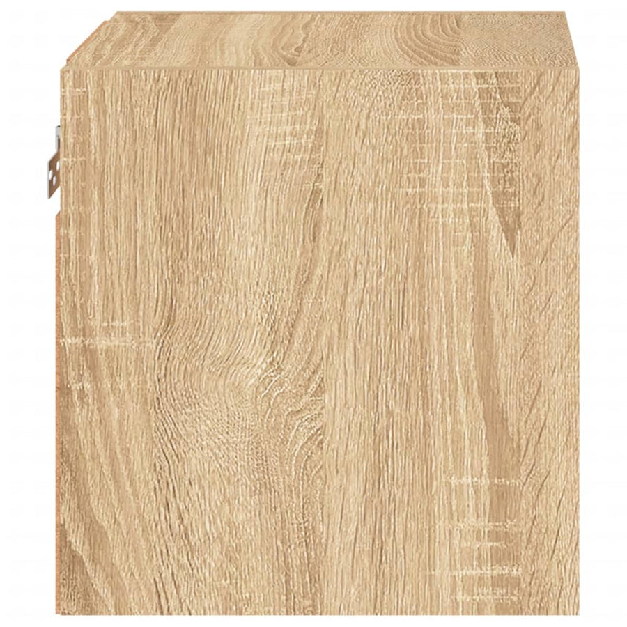 Tv-Wandmeubels Met Led 2 St 30X28,5X30 Cm Sonoma Eikenkleurig