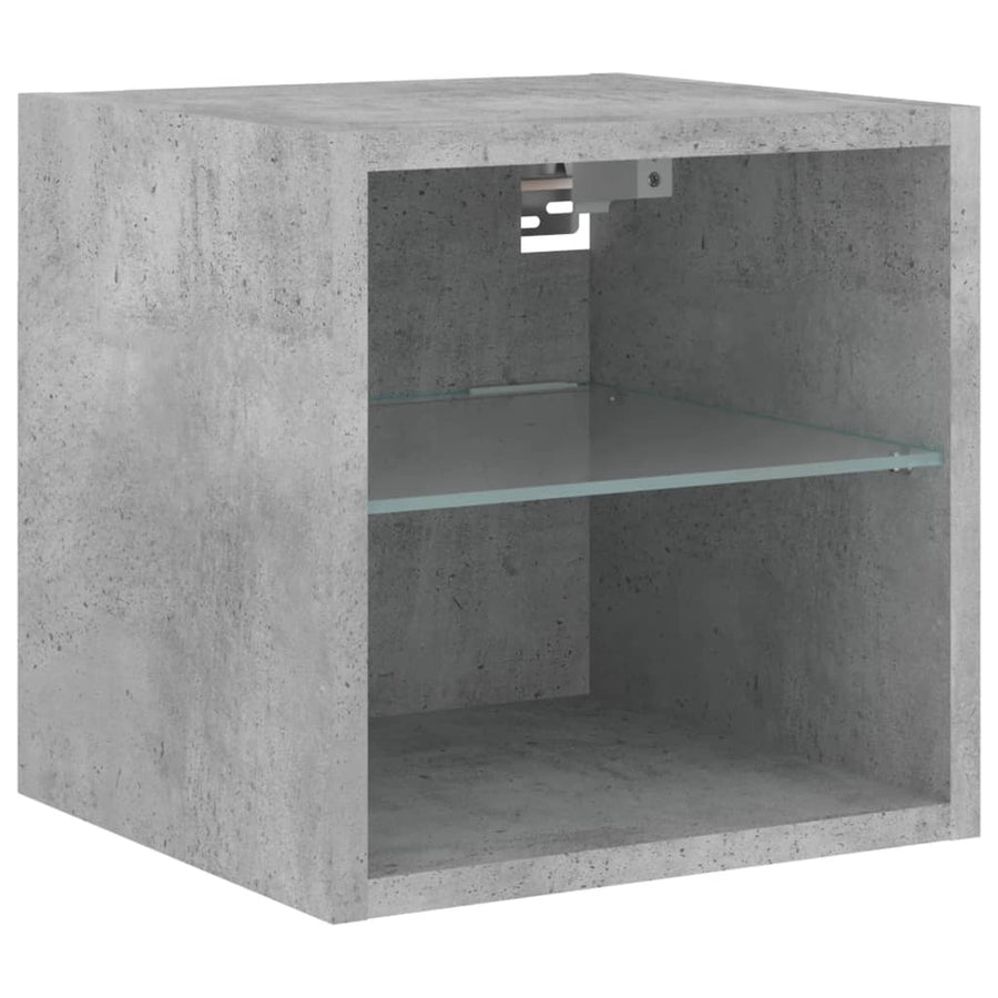 Tv-Wandmeubel Met Led-Verlichting 30X28,5X30 Cm Betongrijs