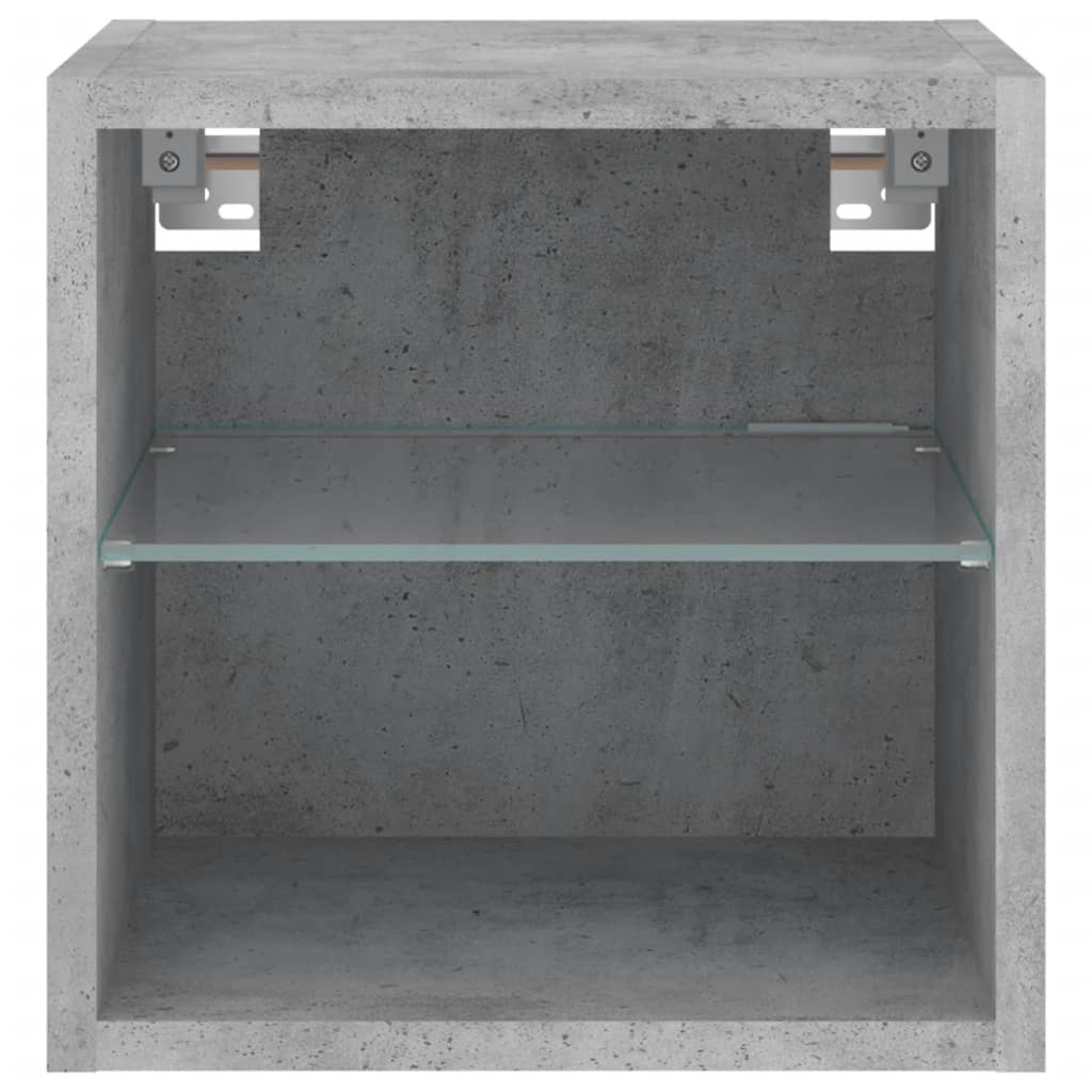 Tv-Wandmeubel Met Led-Verlichting 30X28,5X30 Cm Betongrijs