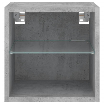 Tv-Wandmeubel Met Led-Verlichting 30X28,5X30 Cm Betongrijs