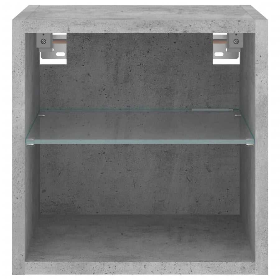 Tv-Wandmeubel Met Led-Verlichting 30X28,5X30 Cm Betongrijs