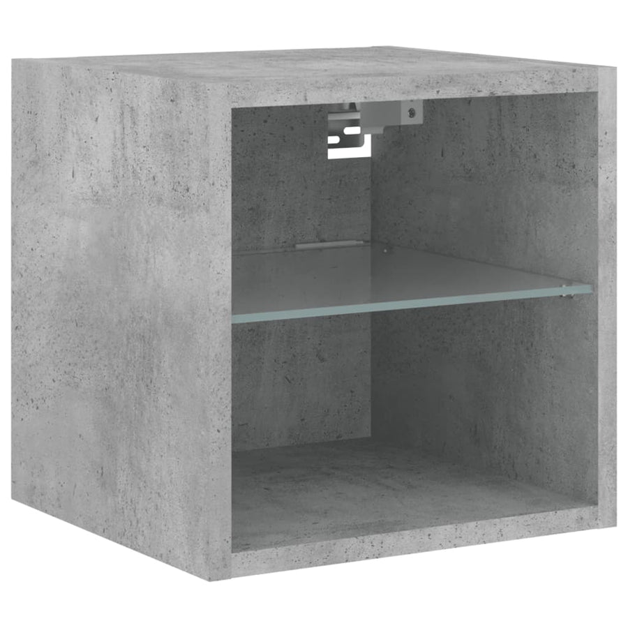 Tv-Wandmeubels Met Led 2 St 30X28,5X30 Cm Betongrijs
