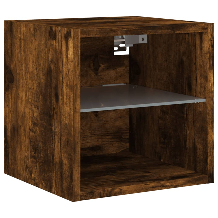 Tv-Wandmeubel Met Led-Verlichting 30X28,5X30 Cm Gerookt Eiken