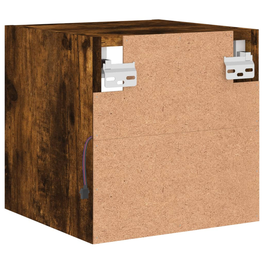 Tv-Wandmeubel Met Led-Verlichting 30X28,5X30 Cm Gerookt Eiken