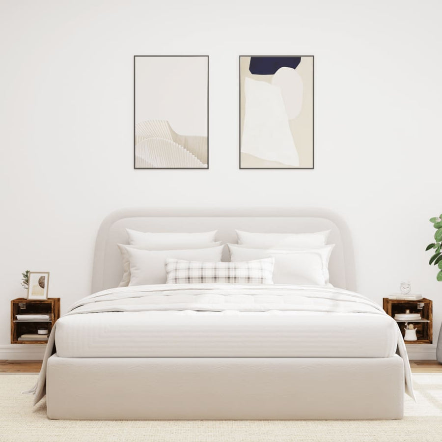 Tv-Wandmeubels Met Led 2 St 30X28,5X30 Cm Gerookt Eikenkleurig