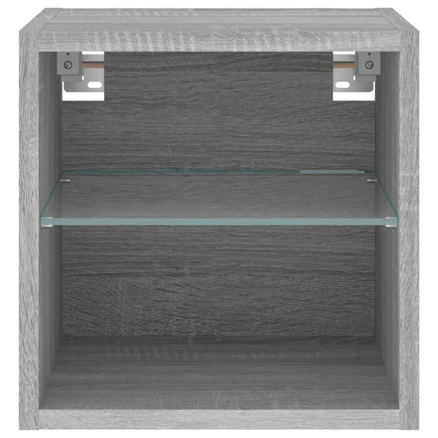 Tv-Wandmeubel Met Led-Verlichting 30X28,5X30 Cm Grijs Sonoma