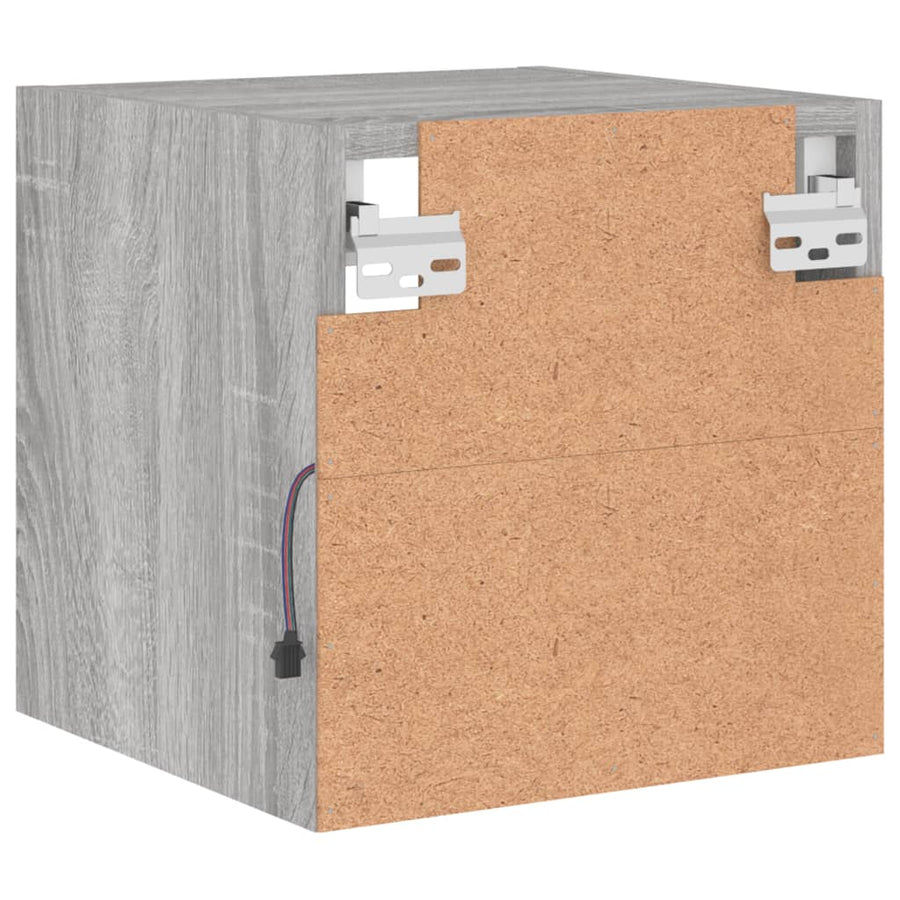 Tv-Wandmeubel Met Led-Verlichting 30X28,5X30 Cm Grijs Sonoma