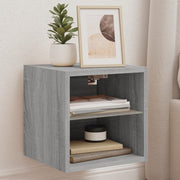 TV cabinet with LED lighting 30x28.5x30 cm grey Sonoma