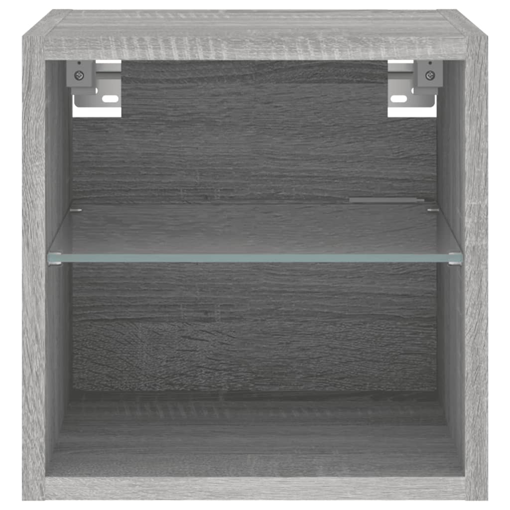 Tv-Wandmeubels Met Led 2 St 30X28,5X30 Cm Grijs Sonoma Eiken