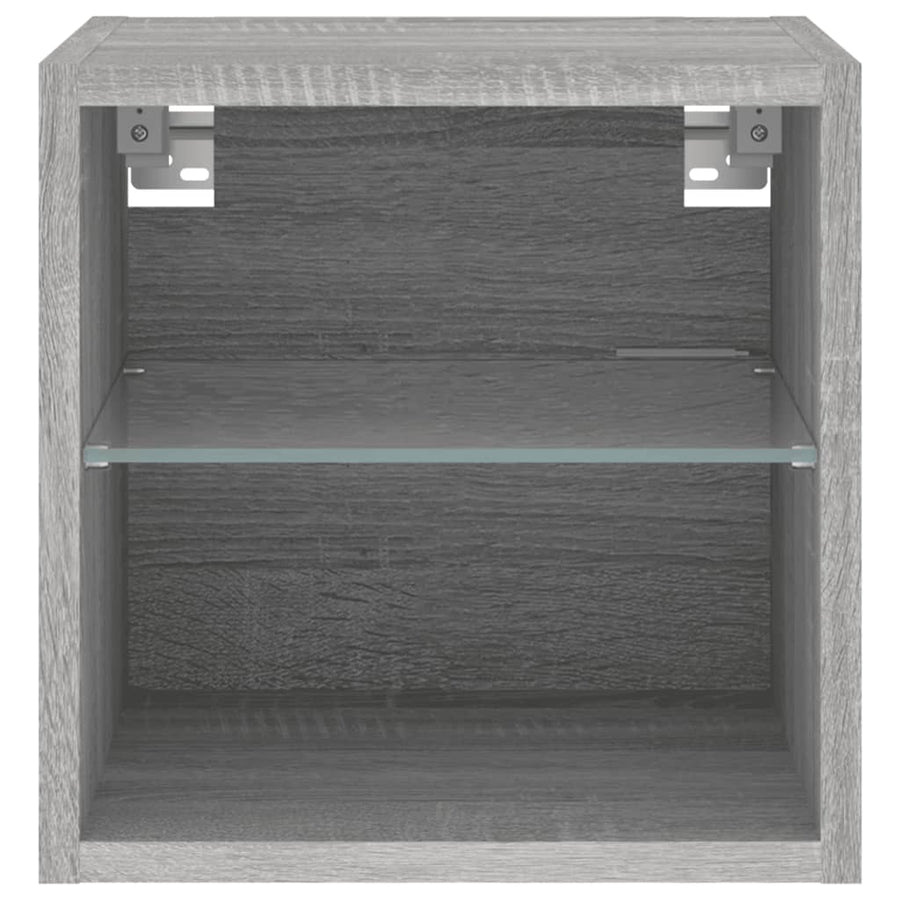 Tv-Wandmeubels Met Led 2 St 30X28,5X30 Cm Grijs Sonoma Eiken