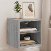 Tv-wandmeubel 30x28,5x30 cm grijs sonoma eiken met LED