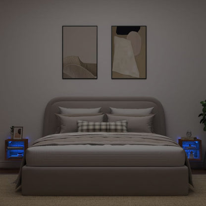 Tv-Wandmeubels Met Led 2 St 30X28,5X30 Cm Bruineikenkleurig