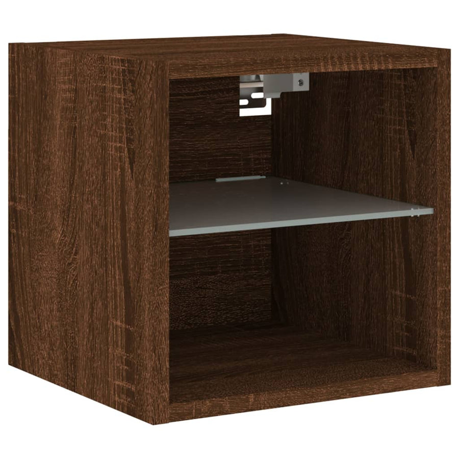 Tv-Wandmeubels Met Led 2 St 30X28,5X30 Cm Bruineikenkleurig