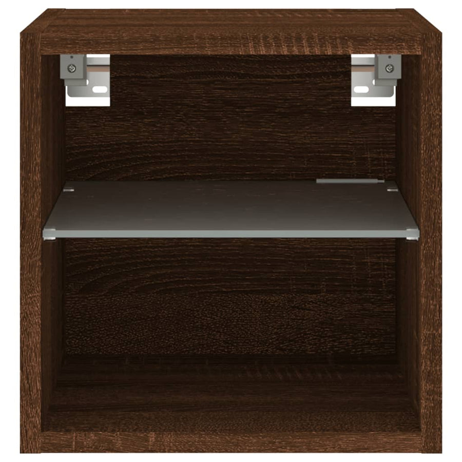 Tv-Wandmeubels Met Led 2 St 30X28,5X30 Cm Bruineikenkleurig