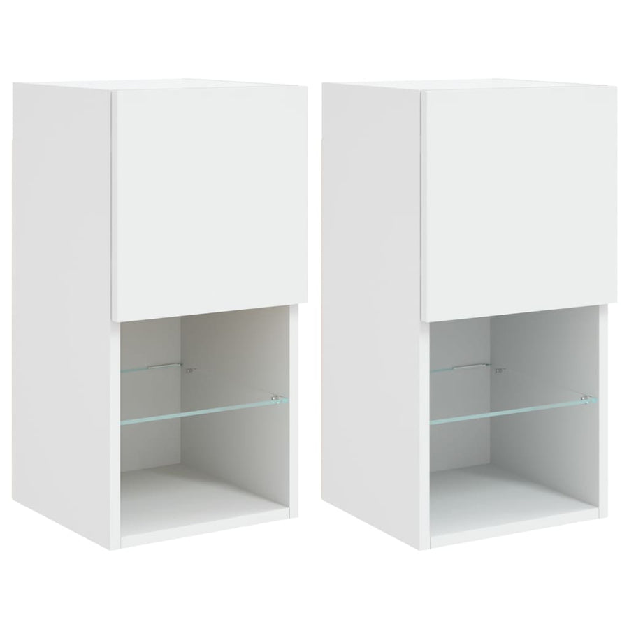 Tv-Meubelen Met Led-Verlichting 30,5X30X60 Cm 2 30.5 x 30 x 60 cm Wit
