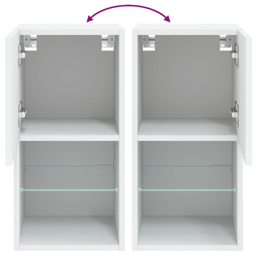 Tv-Meubelen Met Led-Verlichting 30,5X30X60 Cm 2 30.5 x 30 x 60 cm Wit