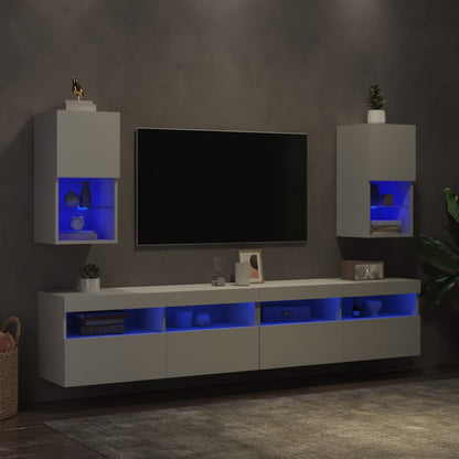 Tv-Meubelen Met Led-Verlichting 30,5X30X60 Cm 2 30.5 x 30 x 60 cm Wit