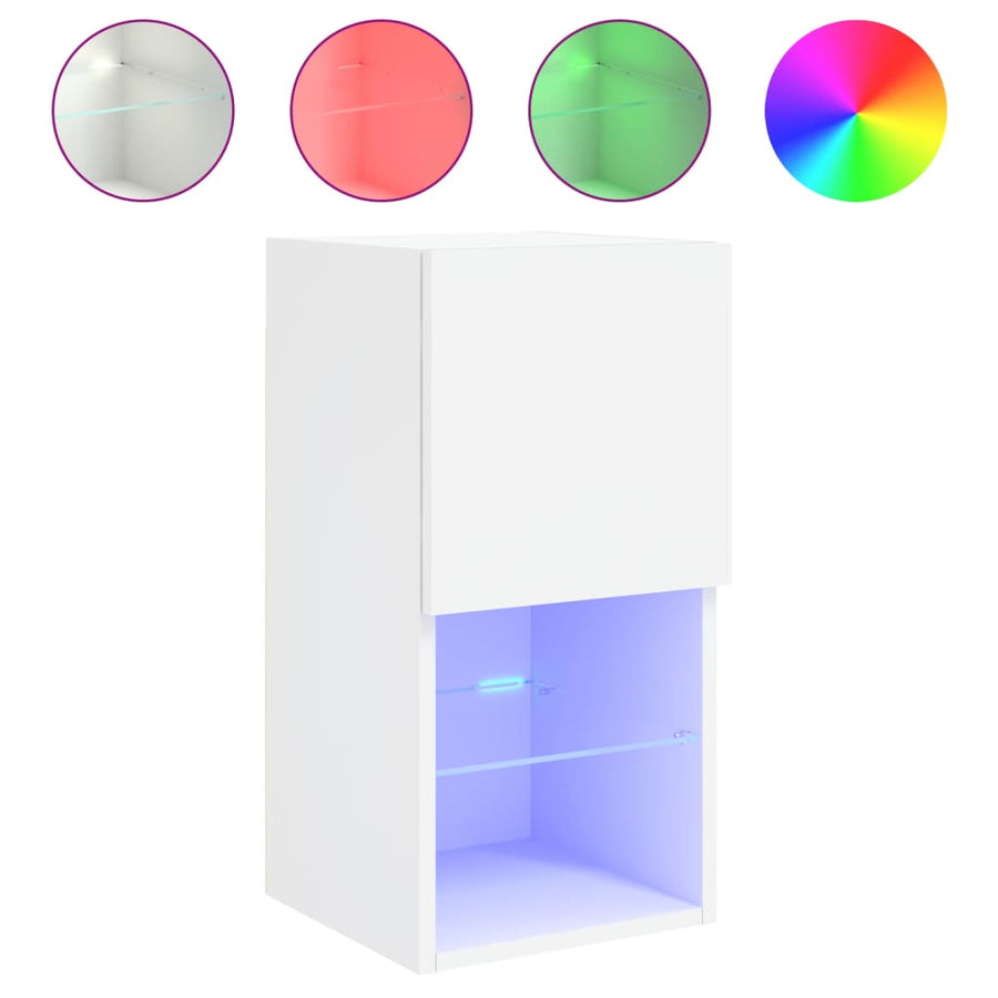 Tv-Meubelen Met Led-Verlichting 30,5X30X60 Cm 2 30.5 x 30 x 60 cm Wit