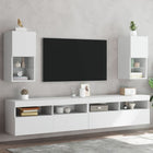 Tv-meubels 2 st 30.5x30x60 cm wit LED