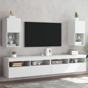 Tv-meubels 2 st 30.5x30x60 cm wit LED
